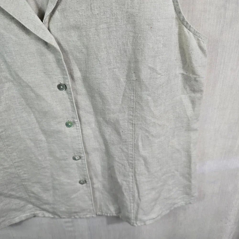 Casual Corner Annex Light Beige Sleeveless Button‑Down Vest Size M - Picture 4 of 11